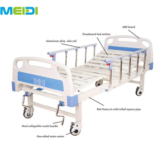2 Cranks Portable Manual Hospital Bed for Sale