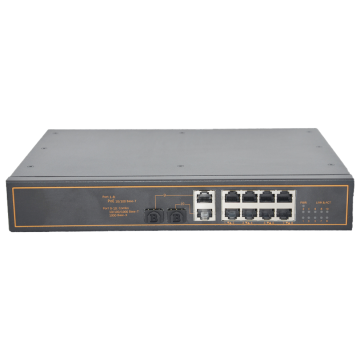 Fast L2 Unmanaged Gigabit PoE Switch with 10 Ports for IP Cameras (IEEE802.3 Af/At)