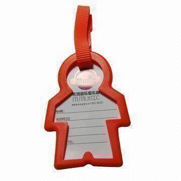 Plastic Luggage Name Tag, Measures 6x6cm, Customized Designs, Colors and Shapes are Accepted
