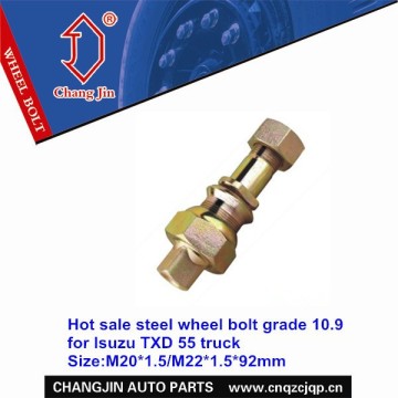 Hot sale steel wheel bolt grade 10.9 for TXD 55 truck