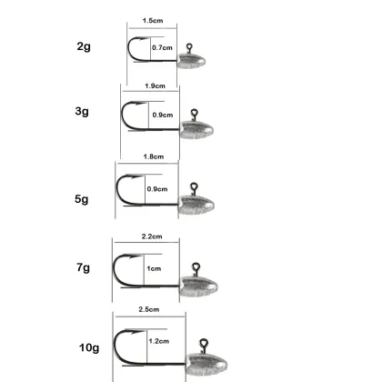 JOHNCOO Fishing Hooks - Bait Soft Bait Wom Lead Hook Jig Head
