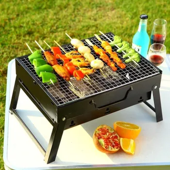 Portable Charcoal Grill: The Ultimate Mini Foldable BBQ Grill for Outdoor Camping, Picnics, and Garden Parties