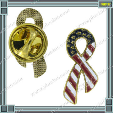 American Flag Ribbon Emblem Badge American Flag Lapel Pin with 1 Butterfly Pin Back