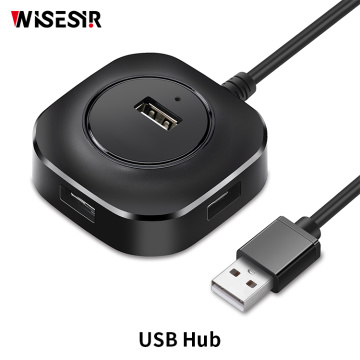 Мултихӣ 4 дар 1 USB2.0 Hub Splitter сиёҳ