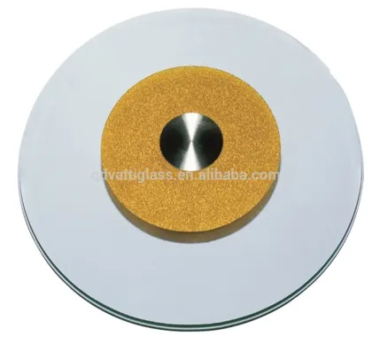 Tempered glass rotating round dining table/glass top round dining table