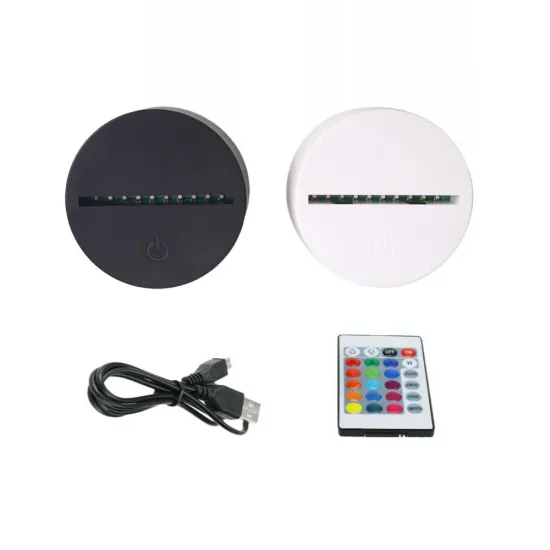 Popular Round Plastic Touch Sensor LED Base for Laser Engraved Acrylic Night Light with ABS Base
