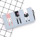 PU de gato tridimensional personalizado para billetera de mujer