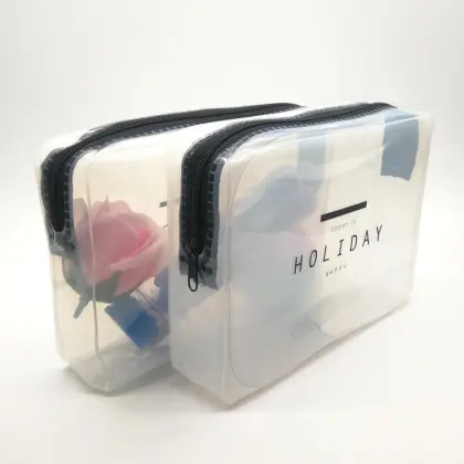 Clear Soft PVC Lady Cosmetics Soft Zipper Bag
