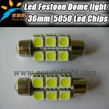 36mm 6SMD 5050 Auto Led Bulbs LED Festoon Light With polarity