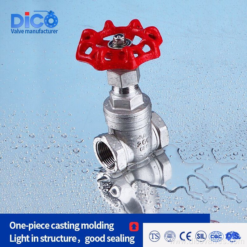 Dico CF8/CF8m Thread Ends 200wog Gate Valve