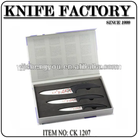 3pcs ceramic knife ABS+TPR handle