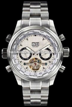 Skeleton stainless steel watch Mens Black Bezel Automatic Watch new style automaitic watch