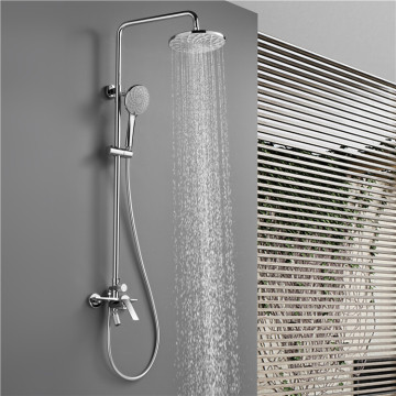 European Luxury Chrome Bathroom Brass Shower Faucet Mixer Set