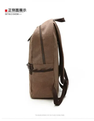 The new pure color canvas backpack men's backpack