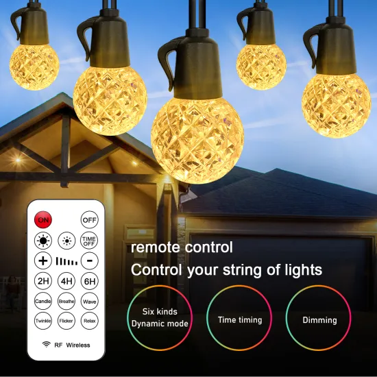 Outdoor G40 Warm Light Crystal String Lights for Christmas Decoration