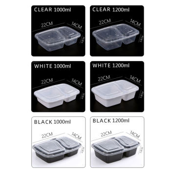 2 compartment Meal Prep Plastic Food Container