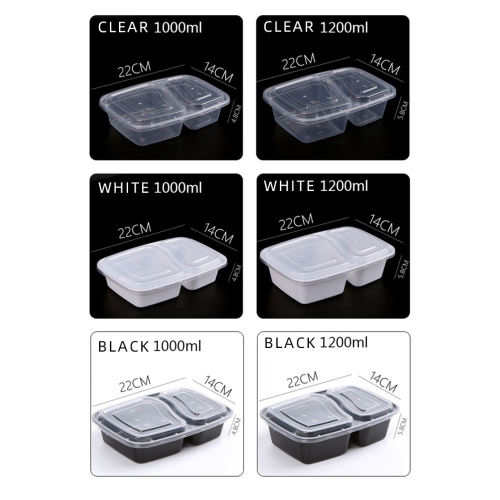 2 compartment Meal Prep Plastic Food Container