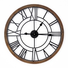 Vintage Wood Frame Metal Wall Clocks