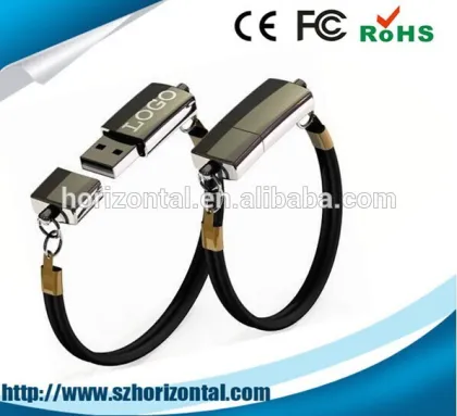Low MOQ Eco-friendly silicon bracelet usb flash drive Customize logo