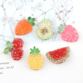 10Pcs/lot Resin Cabochon Cherry Strawberry Pineapple Fruits Diamond Flatback Cabochons for Hairpin Accessories DIY Scrapbooking