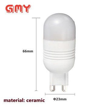 2w ceramic material G9 light bulb with CE,ROHS approval