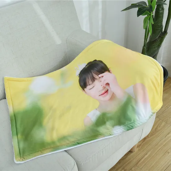 Hot sales Amazon digital printing sherpa fleece blanket sublimation polyester photo thick throw blanket