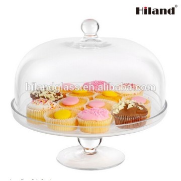 Wholesale clear glass dome cake stand