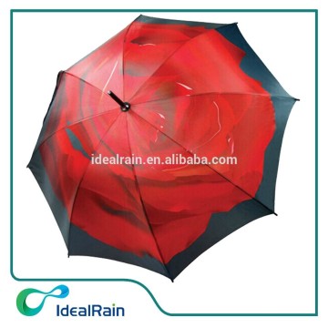 New model wood shaft heated rose umbrella