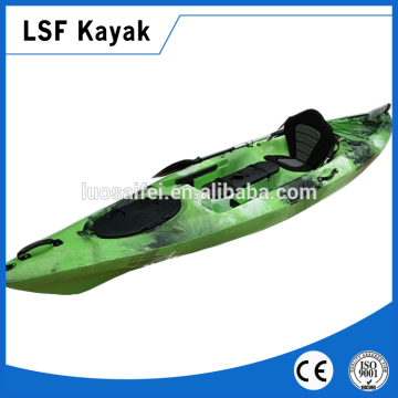 hot sale single cheap plastic kayak fishing kayak, sit on kayak no inflatable with rudder system LLDPE
