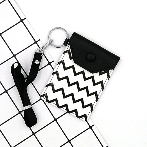 Card Holder Wallet Cute geometric monogram PU card holder Supplier