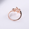 Anillo de bodas chapado en oro elegante 925 anillos