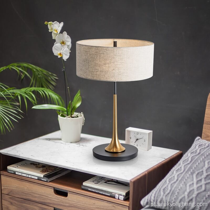 Modern Fabric Desk Lamp Bedroom de cabeceira noite