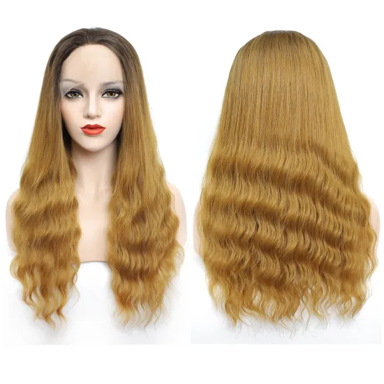 Hot Selling Wigs of Synthetic Hair Deep Loose Curly Wave Hd Transparent Lace Front Preplucked Synthetic Wigs Heat Resistant