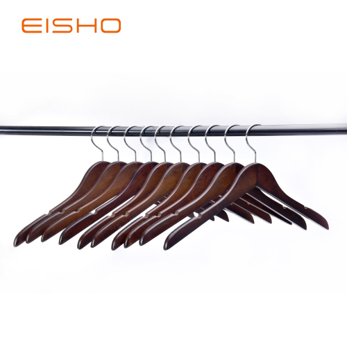 EISHO Wooden Dark Walnut Hangers Wholesale