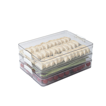 Bidoni dell'organizzatore di gnocchi freschi trasparenti per la conservazione del ripiano del frigorifero