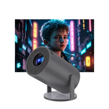 Portable Mini Projector: WiFi Android Smart 1080P LED Home Theater with 4K Support and Projector Screen (HY300)