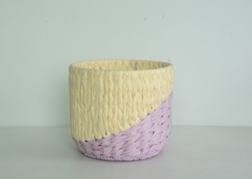 round two tone paper rope flower pot
