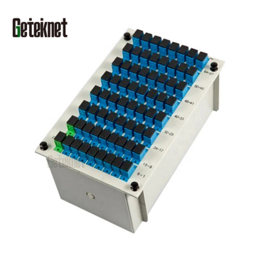 Geteknet OEM 1x64 SC UPC Fiber Optic PLC Splitter Box
