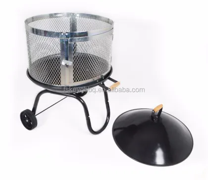 28 Inches fire pit garden clay BBQ grill fire pit char broil grill with wheels