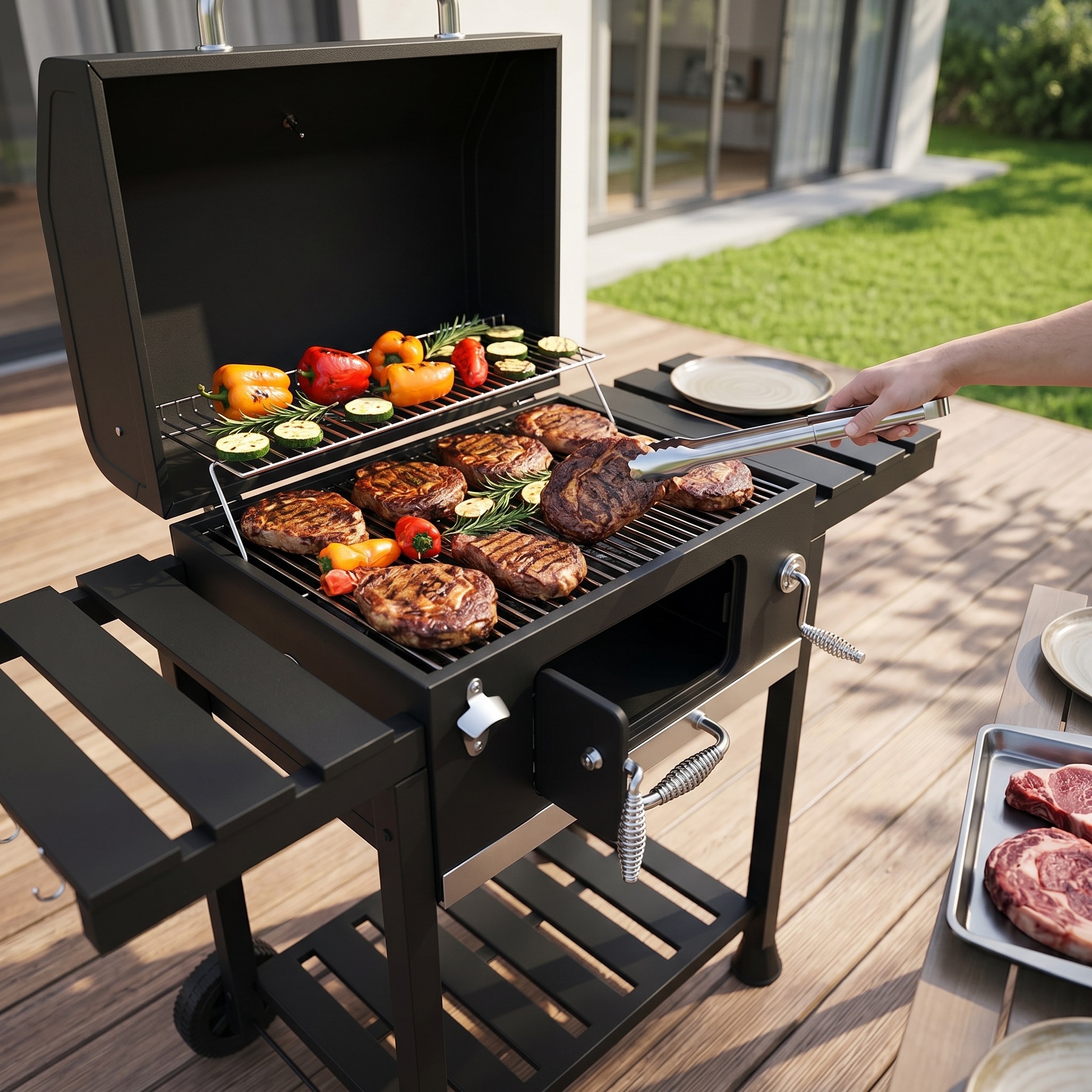 Backyard cooking charcoal grill