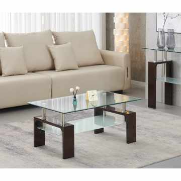 Marco de mesa de café de vidrio moderno MDF