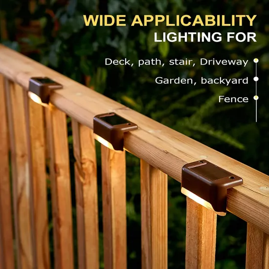 Waterproof Solar Fence and Step Lights for Deck, Patio, and Stairs