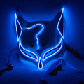 Máscara Kitsune brilhante de raposa LED