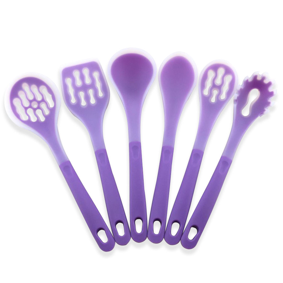 Utensilios de silicona para cocinar resistentes al calor de 6PCS