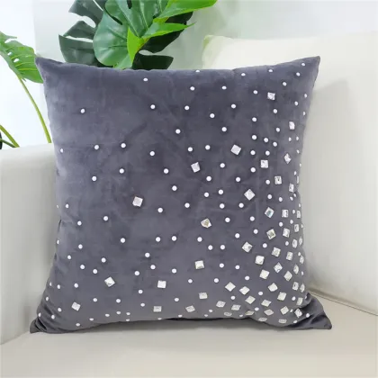 Wholesale Luxury Sofa Cushion Covers: Modern Black Design with Diamond Ironing Pattern