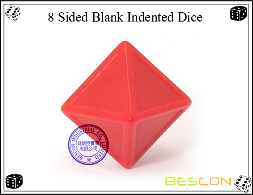 D6, Indented, Blank, Red