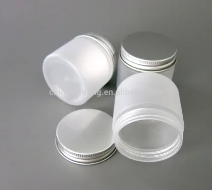 50G frost clear plastic jar with metal lids for moisturiser,night cream use