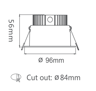 Ip44 Recessed Anti Glare Dimmable Downlight