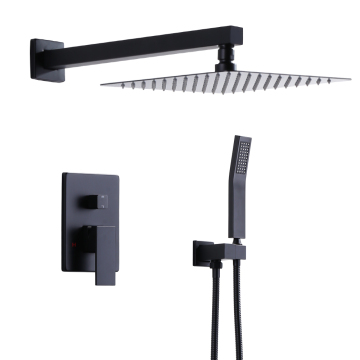 Matt Black In-Wall Bath Shower Mixer with Concealed Valve Box