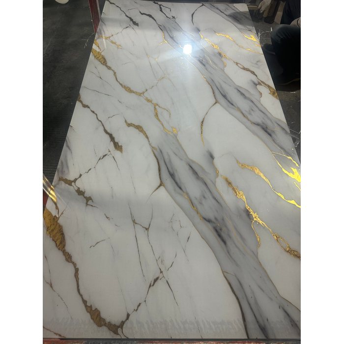 UV được chữa khỏi bằng đá cẩm thạch chống cháy chống thấm nước 3h độ cứng hoàn thiện Eco an toàn PVC Bảng điều khiển tùy chỉnh Thiết kế tường Backsplash